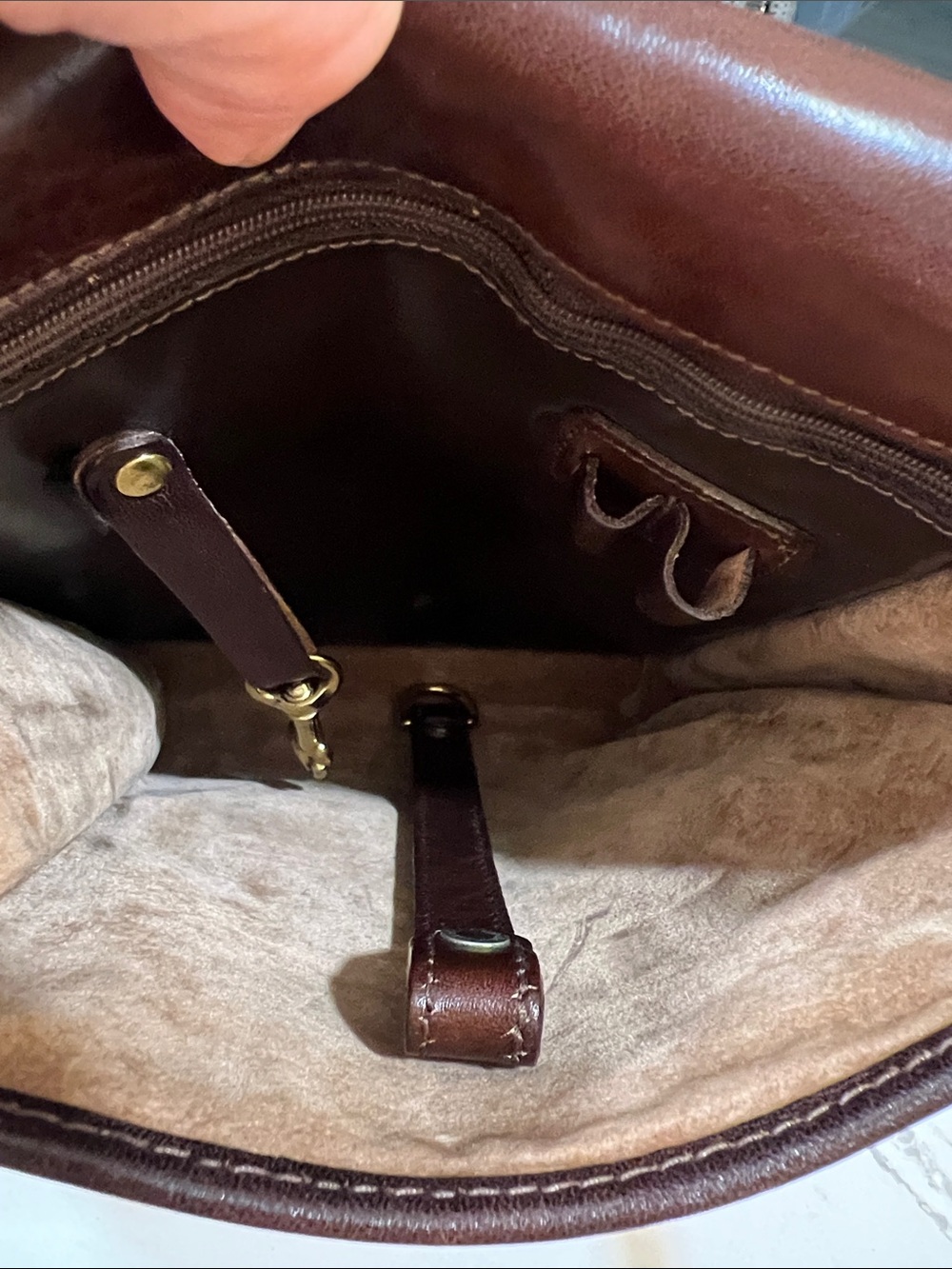 Brahmin Brown Woven Leather Messenger Crossbody Bag - Picture 10 of 13